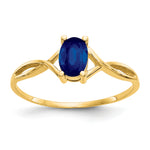 Gemstone Birthstone Ring - 14k Yellow Gold / Sapphire