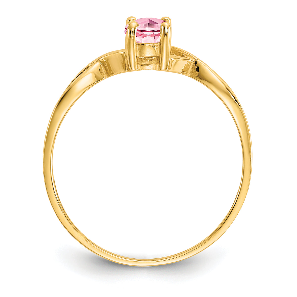Gemstone Birthstone Ring - 14k Yellow Gold / Tourmaline (Pink)