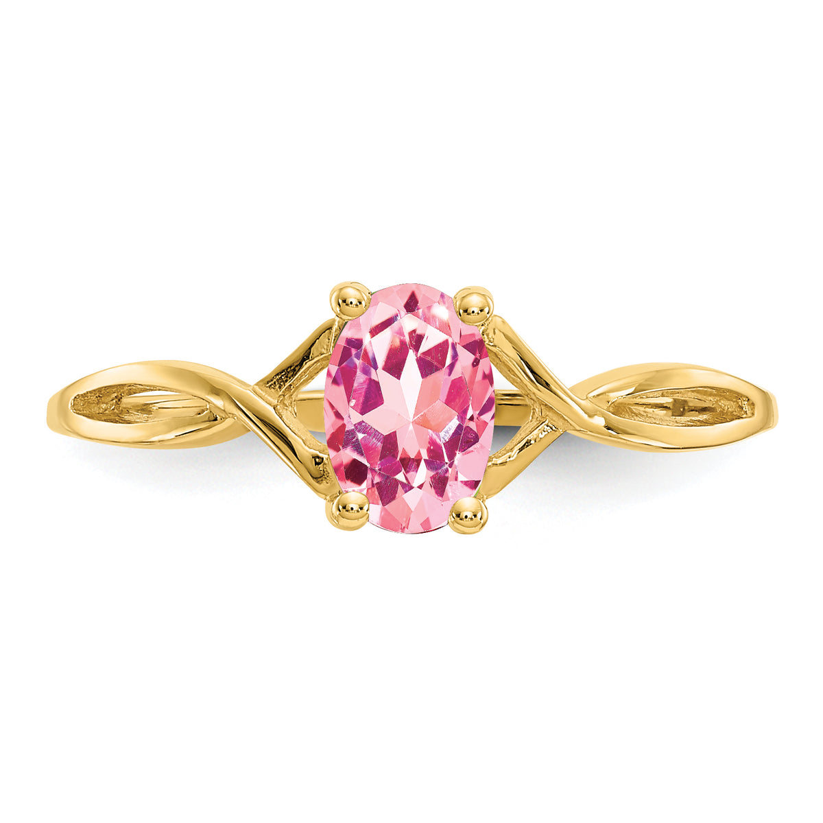 Gemstone Birthstone Ring - 14k Yellow Gold / Tourmaline (Pink)
