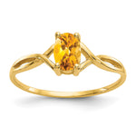 Gemstone Birthstone Ring - 14k Yellow Gold / Citrine