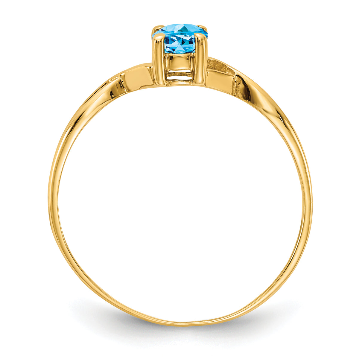Gemstone Birthstone Ring - 14k Yellow Gold / Topaz (Swiss Blue)