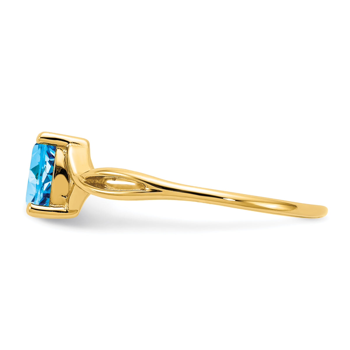 Gemstone Birthstone Ring - 14k Yellow Gold / Topaz (Swiss Blue)