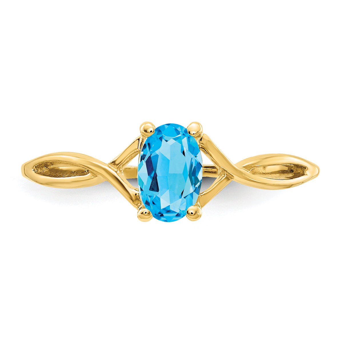 Gemstone Birthstone Ring - 14k Yellow Gold / Topaz (Swiss Blue)