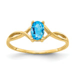 Gemstone Birthstone Ring - 14k Yellow Gold / Topaz (Swiss Blue)