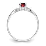 Gemstone Birthstone Ring - 14k White Gold / Garnet