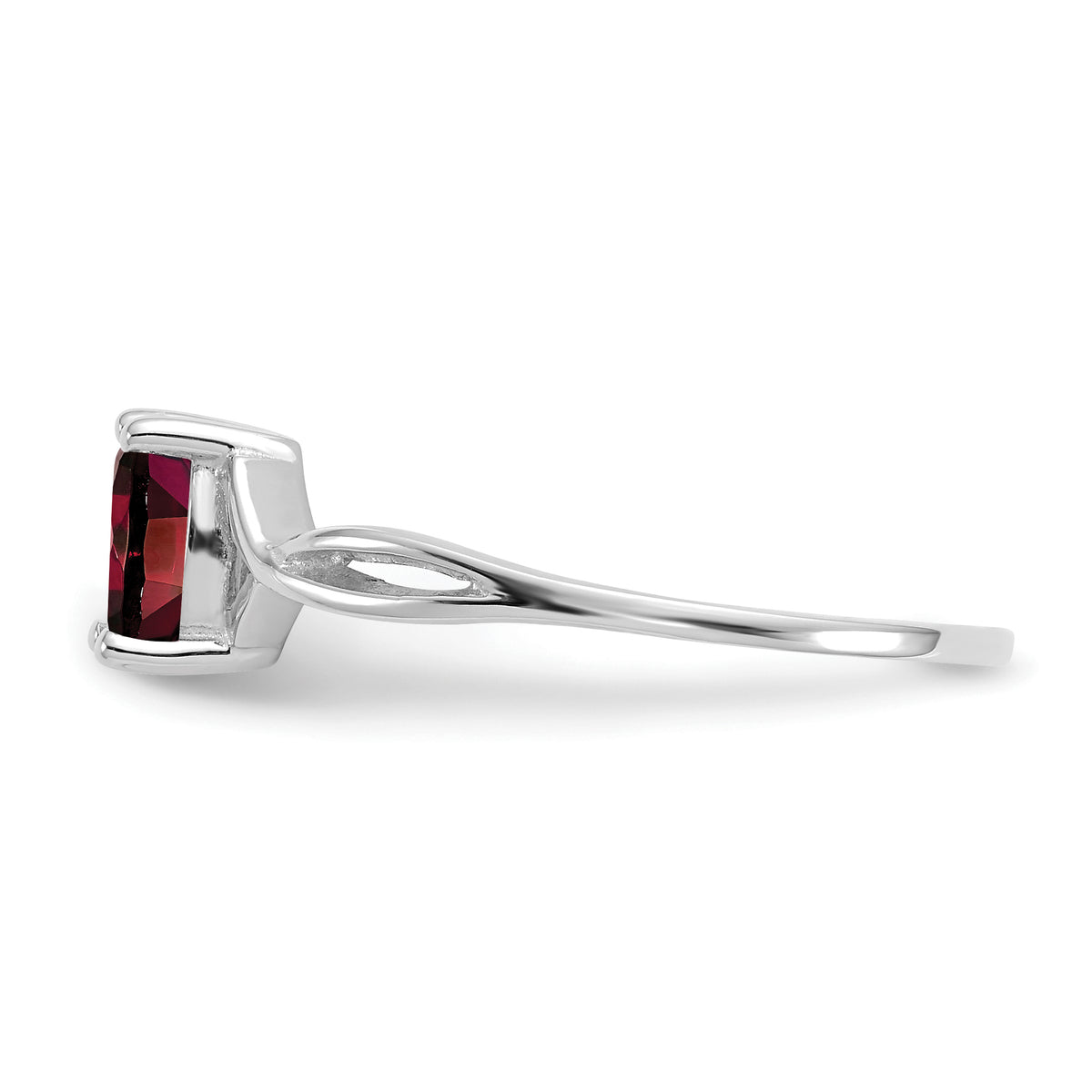 Gemstone Birthstone Ring - 14k White Gold / Garnet
