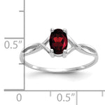 Gemstone Birthstone Ring - 14k White Gold / Garnet