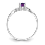 Gemstone Birthstone Ring - 14k White Gold / Amethyst