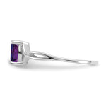 Gemstone Birthstone Ring - 14k White Gold / Amethyst
