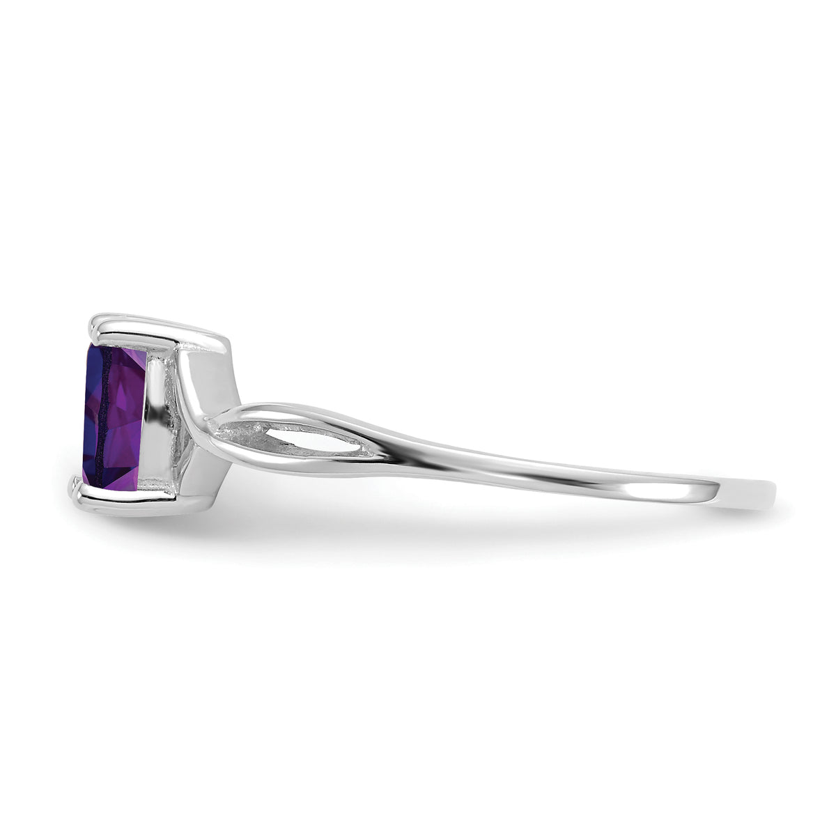 Gemstone Birthstone Ring - 14k White Gold / Amethyst