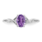 Gemstone Birthstone Ring - 14k White Gold / Amethyst