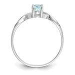 Gemstone Birthstone Ring - 14k White Gold / Aquamarine