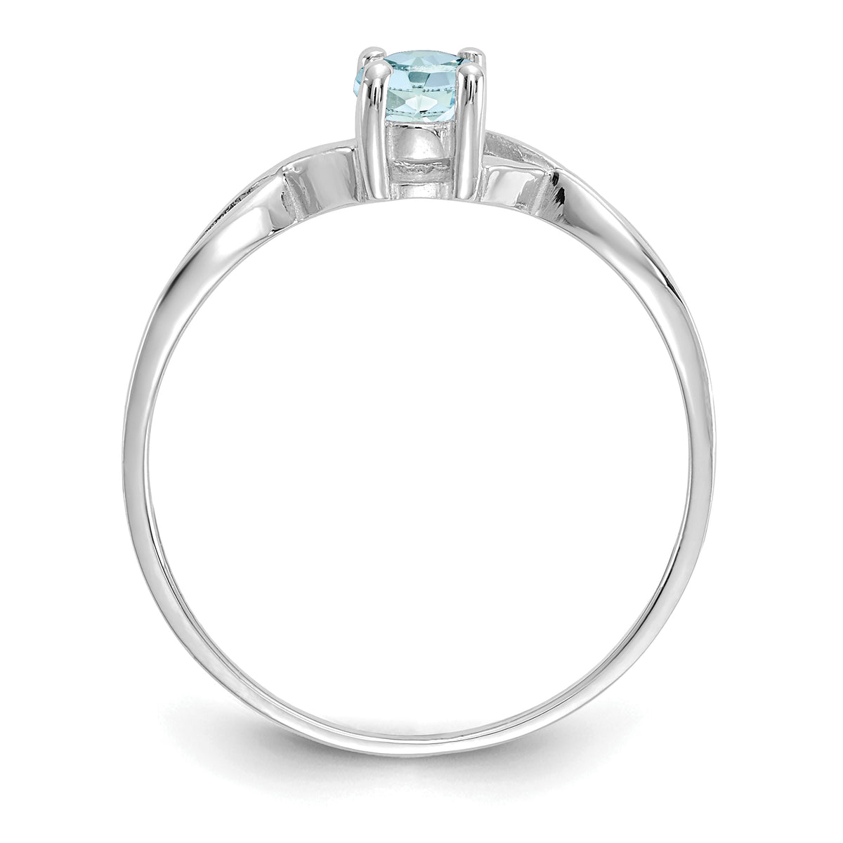 Gemstone Birthstone Ring - 14k White Gold / Aquamarine