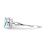 Gemstone Birthstone Ring - 14k White Gold / Aquamarine