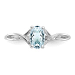 Gemstone Birthstone Ring - 14k White Gold / Aquamarine
