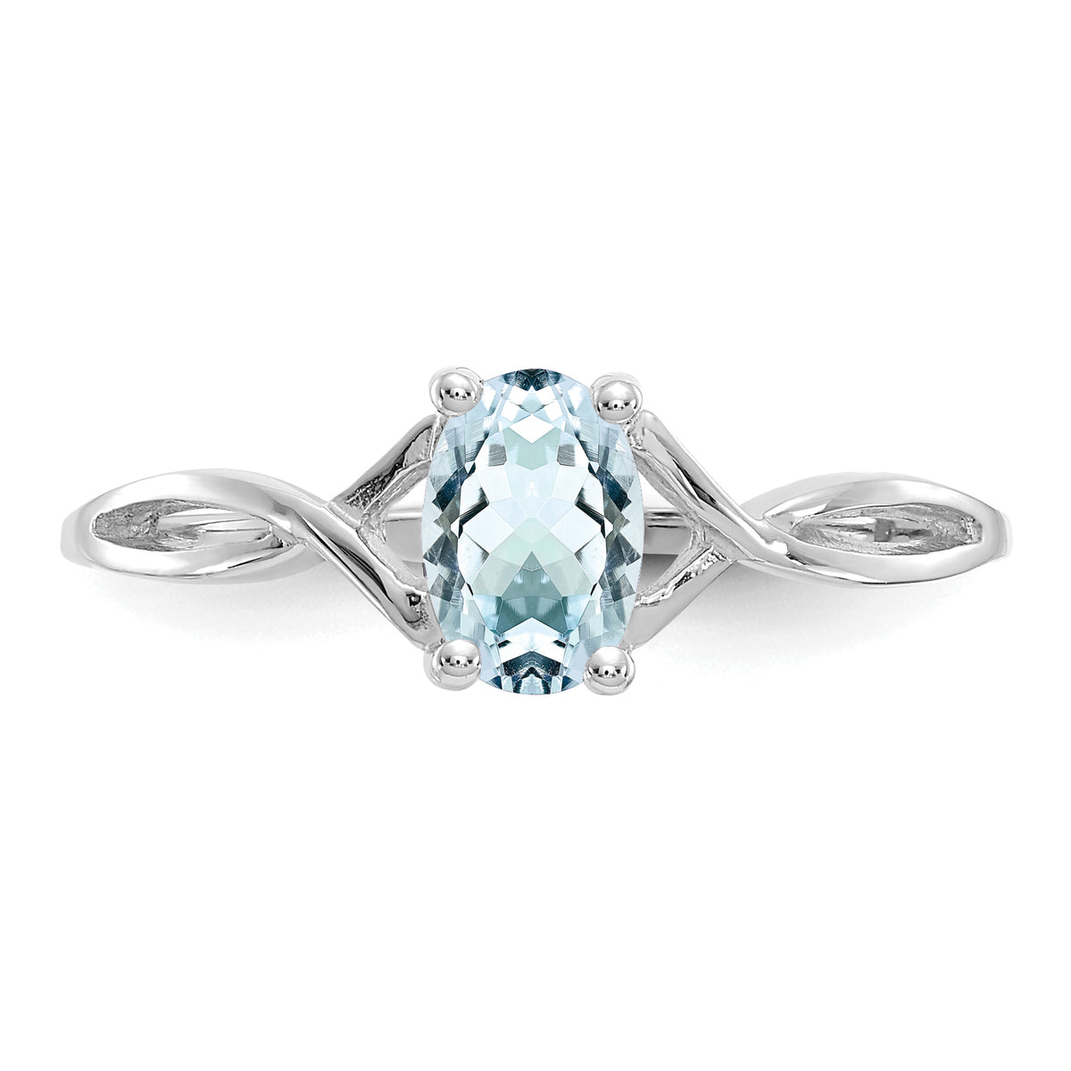 Gemstone Birthstone Ring - 14k White Gold / Aquamarine