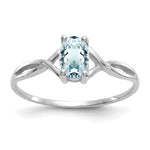 Gemstone Birthstone Ring - 14k White Gold / Aquamarine