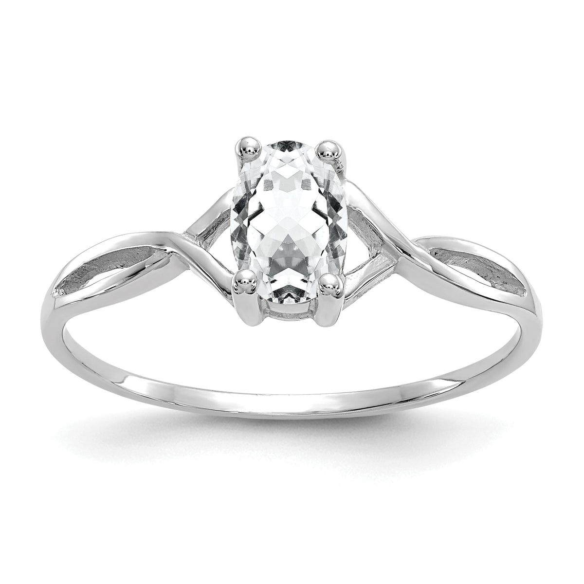 Gemstone Birthstone Ring - 14k White Gold / Topaz (White)