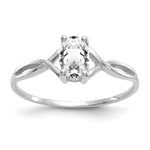 Gemstone Birthstone Ring - 14k White Gold / Topaz (White)