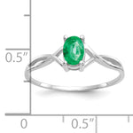 Gemstone Birthstone Ring - 14k White Gold / Emerald