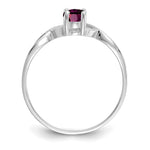 Gemstone Birthstone Ring - 14k White Gold / Garnet (Rhodolite)