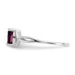 Gemstone Birthstone Ring - 14k White Gold / Garnet (Rhodolite)
