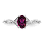 Gemstone Birthstone Ring - 14k White Gold / Garnet (Rhodolite)