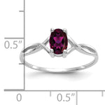 Gemstone Birthstone Ring - 14k White Gold / Garnet (Rhodolite)
