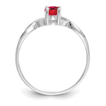 Gemstone Birthstone Ring - 14k White Gold / Ruby