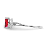 Gemstone Birthstone Ring - 14k White Gold / Ruby