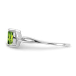 Gemstone Birthstone Ring - 14k White Gold / Peridot