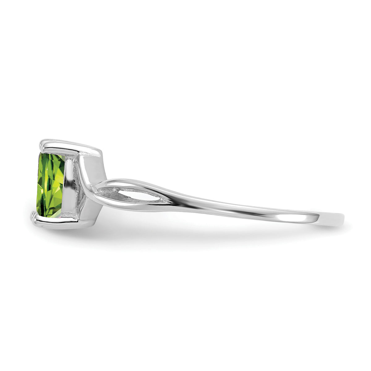 Gemstone Birthstone Ring - 14k White Gold / Peridot