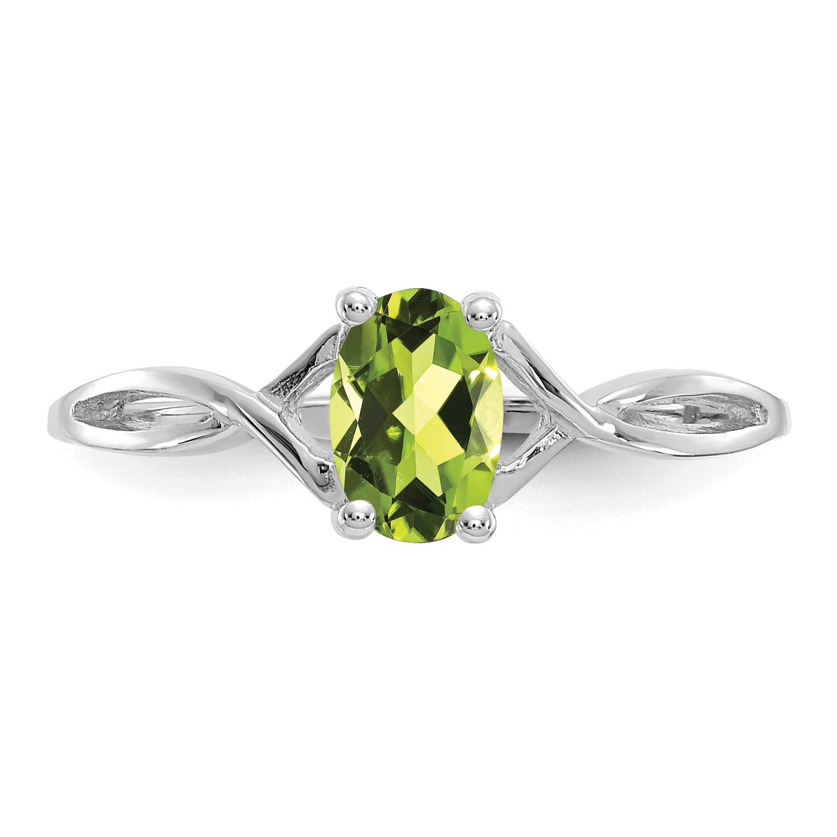 Gemstone Birthstone Ring - 14k White Gold / Peridot