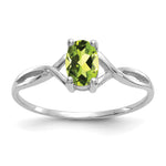 Gemstone Birthstone Ring - 14k White Gold / Peridot