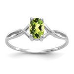 Gemstone Birthstone Ring - 14k White Gold / Peridot