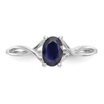 Gemstone Birthstone Ring - 14k White Gold / Sapphire