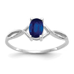 Gemstone Birthstone Ring - 14k White Gold / Sapphire