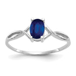 Gemstone Birthstone Ring - 14k White Gold / Sapphire