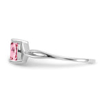 Gemstone Birthstone Ring - 14k White Gold / Tourmaline (Pink)