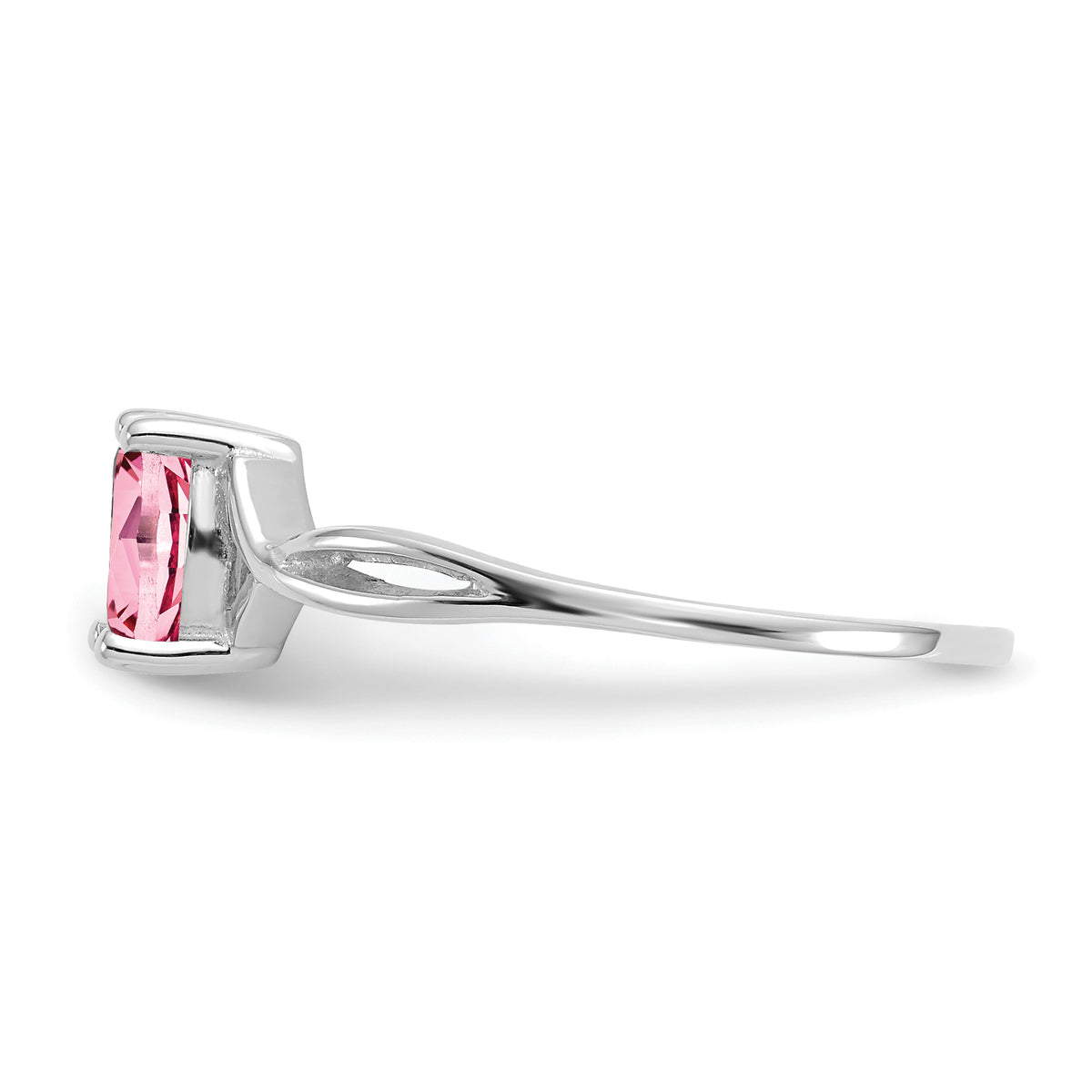 Gemstone Birthstone Ring - 14k White Gold / Tourmaline (Pink)
