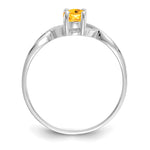 Gemstone Birthstone Ring - 14k White Gold / Citrine
