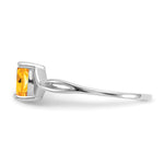Gemstone Birthstone Ring - 14k White Gold / Citrine