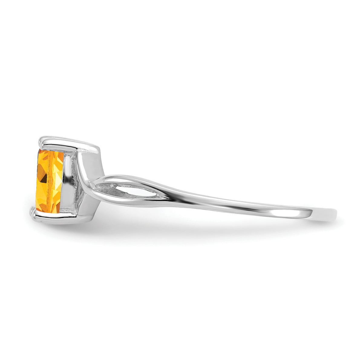 Gemstone Birthstone Ring - 14k White Gold / Citrine