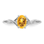 Gemstone Birthstone Ring - 14k White Gold / Citrine