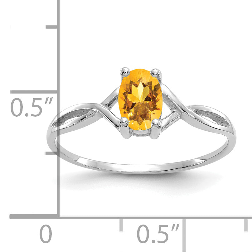 Gemstone Birthstone Ring - 14k White Gold / Citrine
