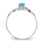 Gemstone Birthstone Ring - 14k White Gold / Topaz (Swiss Blue)