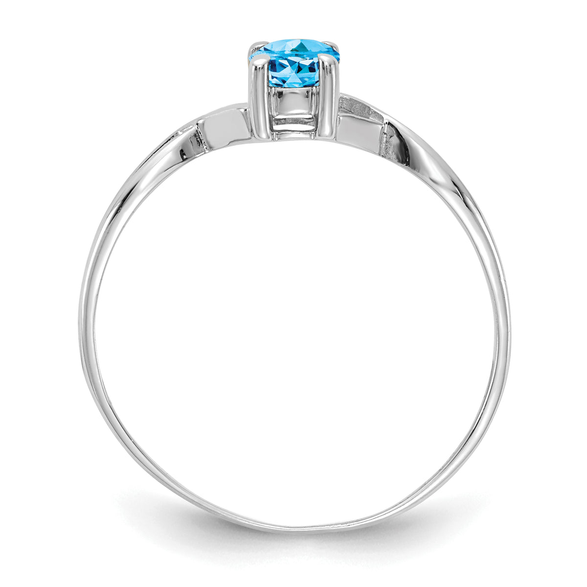 Gemstone Birthstone Ring - 14k White Gold / Topaz (Swiss Blue)