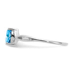 Gemstone Birthstone Ring - 14k White Gold / Topaz (Swiss Blue)