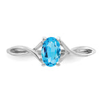 Gemstone Birthstone Ring - 14k White Gold / Topaz (Swiss Blue)