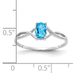 Gemstone Birthstone Ring - 14k White Gold / Topaz (Swiss Blue)